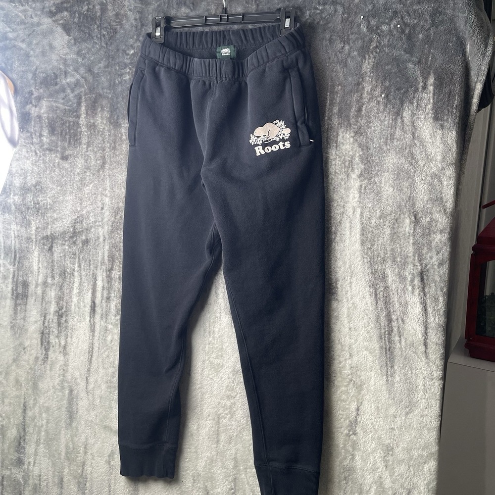 Roots Canada Womens Sz SMALL Black Jogger Style Sweatpants